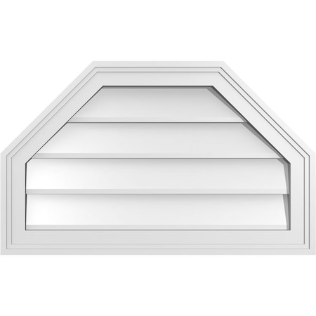 Ekena Millwork Octagonal Top Surface Mount PVC Gable Vent w/ 2"W x 1-1/2"P Brickmould Frame, 26"W x 16"H GVPOT26X1602SN
